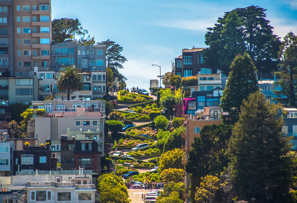 Famous Lombard Street, San Francisco, Kalifornia, Stany Zjednoczone
