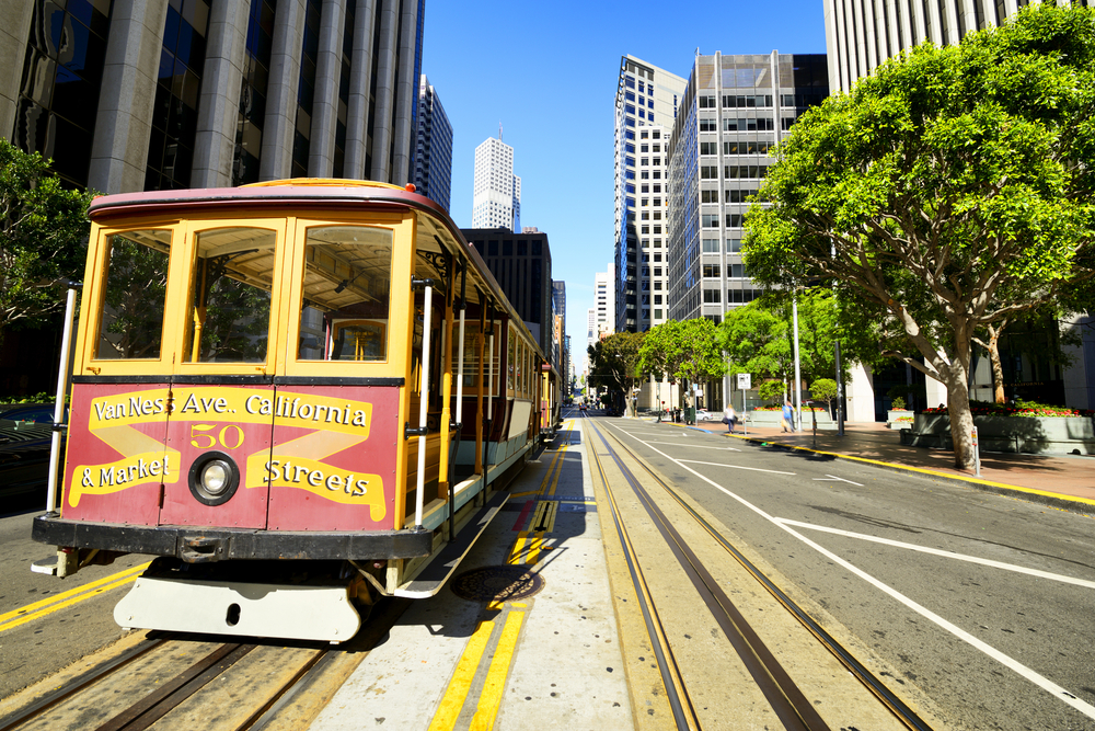 Kolejka linowa w San Francisco, USA, licencja: shutterstock