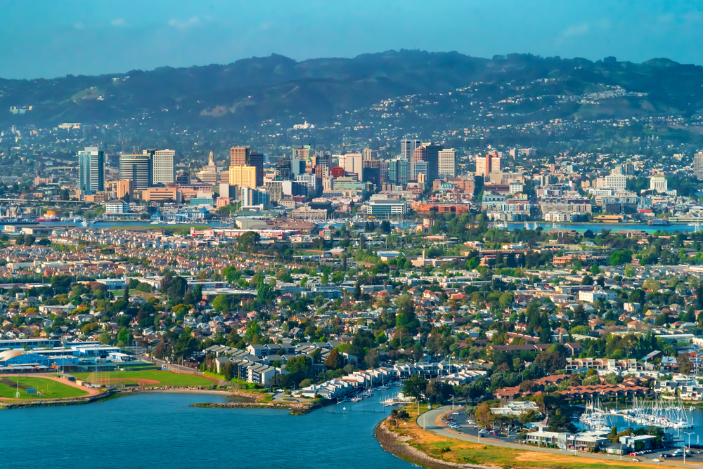 Widok na Oakland, Kalifornia, USA